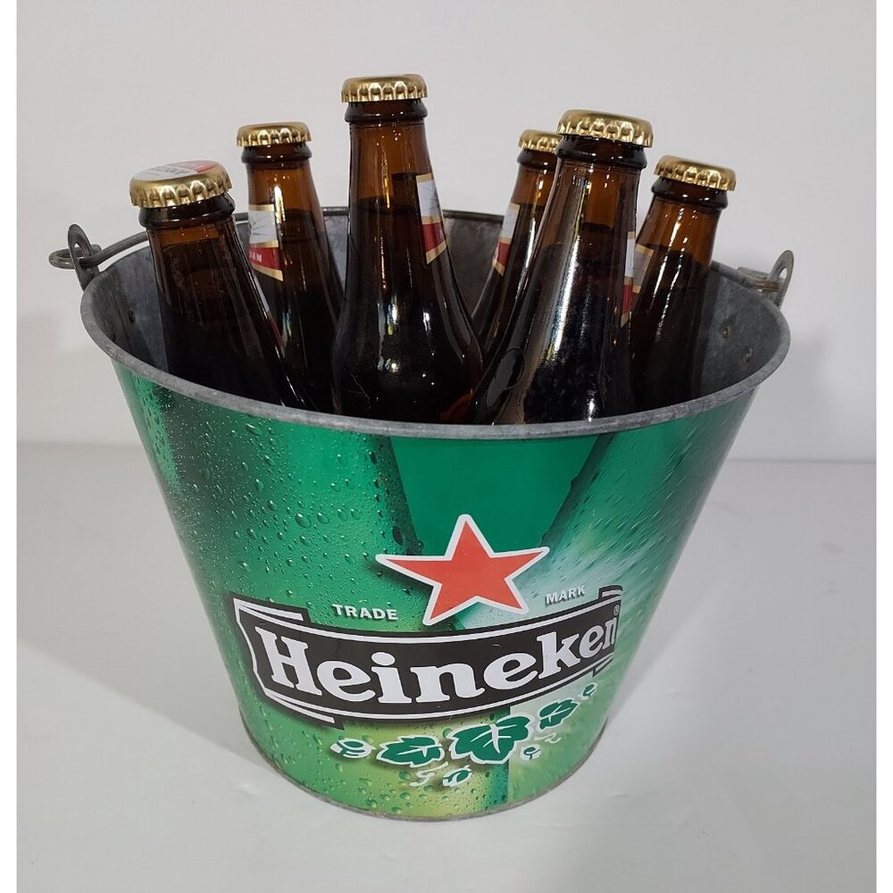 Medal Heineken Beer Ice Bucket with Handle 9 x 7 Inch Summertime Beachcore - Picture 8 of 8